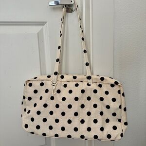 BAGGU Cream Polka Dot Medium Bowler